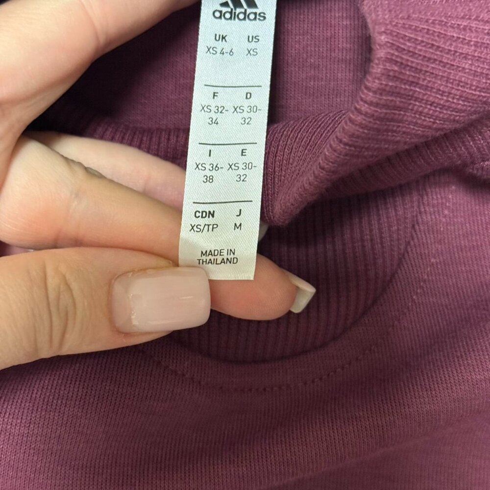 Adidas Sweatshirt Yoga Layering Top Women's Size XS Victory Crimson Cotton - Picture 4 of 8